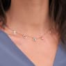 Colar Symbolica, Lua, infinito, mão, olho grego e ferradura, Azul, Lacado a rosa dourado - Swarovski, 5497664