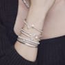 Mesmera Attract bangle, Heart, White, Rhodium plated - Swarovski, 5518814