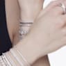 Attract 大圈耳環, 圓形切割, 白色, 鍍白金色 - Swarovski, 5563278