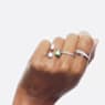 Twist ring, Round cut, White, Rhodium plated - Swarovski, 5563911