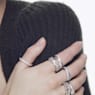 Twist Wrap ring, Mixed cuts, White, Rhodium plated - Swarovski, 5584656