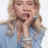 Hyperbola cuff, Mixed cuts, White, Rhodium plated - Swarovski, 5598342