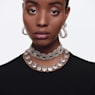 Hyperbola choker, Mixed cuts, Infinity, White, Rhodium plated - Swarovski, 5598359