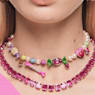 Millenia necklace, Octagon cut, Pink, Rhodium plated - Swarovski, 5608807