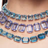 Millenia Tennis necklace, Oversized crystals, Octagon cut, Blue, Rhodium plated - Swarovski, 5609703
