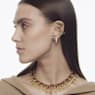 Colier Millenia, Tăietură pătrată, Maro, Placat cu auriu - Swarovski, 5609705
