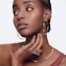 Constella hoop earrings, Round cut, Small, White, Rose gold-tone plated - Swarovski, 5609706