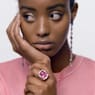 Dulcis cocktail ring, Cushion cut, Pink - Swarovski, 5610803