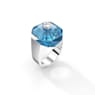 Numina ring, Square cut, Blue, Rhodium plated - Swarovski, 5614076