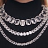 Millenia ketting, Octagon-slijpvorm, Wit, Rodium toplaag - Swarovski, 5614929