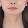 Circle hoop earrings, Round shape, White, Rhodium plated - Swarovski, 5616265