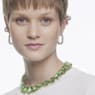Dextera Kreolen, Achteckform, Mittel, Weiß, Rhodiniert - Swarovski, 5618308