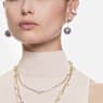 Constella 頸鍊, 圓形切割, 白色, 閃耀的鍍金色調 - Swarovski, 5622720