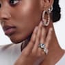 Anneaux d'oreilles Ortyx, Taille Triangle, Petites, Blanches, Métal rhodié - Swarovski, 5632467