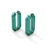 Lucent hoop earrings, Statement, Octagon shape, Green - Swarovski, 5633953