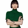 Lucent hoop earrings, Statement, Octagon shape, Green - Swarovski, 5633953