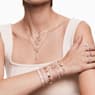 Dextera bracelet, Interlocking loop, White, Rose gold-tone plated - Swarovski, 5636498