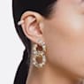 Dextera hoop earrings, Small, White, Gold-tone plated - Swarovski, 5636530