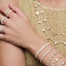 Inel cocktail Constella, Tăietură rotundă, Pavé, Alb, Placat cu auriu - Swarovski, 5638530