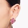 Stilla stud earrings, Heart, Red, Gold-tone plated - Swarovski, 5639133
