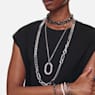 Dextera bracelet, Pavé, Mixed links, White, Rhodium plated - Swarovski, 5642597