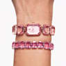 Matrix ring, Baguette cut, Pink, Rose gold-tone plated - Swarovski, 5648286