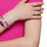 Matrix Tennis bracelet, Round cut, Pink, Rhodium plated - Swarovski, 5648932