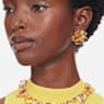 Idyllia stud earrings, Flower, Yellow, Gold-tone plated - Swarovski, 5650571