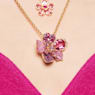 Idyllia hanger en broche, Pavé, Bloem, Roze, Goudkleurige toplaag - Swarovski, 5652068