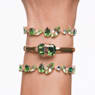 Gema bracelet, Mixed cuts, Green, Gold-tone plated - Swarovski, 5652822