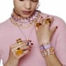 Gema necklace, Mixed cuts, Multicolored, Rhodium plated - Swarovski, 5656397