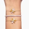 Matrix Tennis bracelet, Round cut, White, Gold-tone plated - Swarovski, 5657665