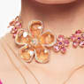 Pendentif Florere, Fleur, Petit, Rose, Placage de ton or - Swarovski, 5657875