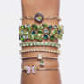 Matrix Tennis bracelet, Round cut, Green, Gold-tone plated - Swarovski, 5660912