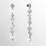 Mesmera drop earrings, Asymmetrical design, Mixed cuts, Long, White, Rhodium plated - Swarovski, 5661687
