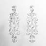 Mesmera clip earrings, Mixed cuts, Chandelier, White, Rhodium plated - Swarovski, 5661691