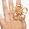 Idyllia cocktail ring, Flower, Yellow, Gold-tone plated - Swarovski, 5663075
