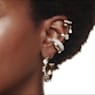 Imber hoop earrings with ear cuff, Set (3), Pear cut, White, Gold-tone plated - Swarovski, 5663262