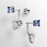Mesmera earring jackets, Mixed cuts, Detachable, Blue, Rhodium plated - Swarovski, 5665767