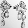 Mesmera drop earrings, Mixed cuts, White, Rhodium plated - Swarovski, 5665825