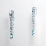 Gema 클립 이어링, 믹스 컷, 샹들리에, 엑스트라 롱, 블루, 로듐 플래팅 - Swarovski, 5666015