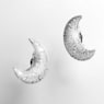 Luna clip earrings, Moon, White, Rhodium plated - Swarovski, 5666158