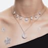 Luna 鏈墜, 月亮, 白色, 鍍白金色 - Swarovski, 5666181
