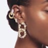 Dextera hoop earrings, Asymmetrical design, Interlocking loop, White, Gold-tone plated - Swarovski, 5668818