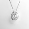 Mesmera pendant, Octagon cut, Small, White, Rhodium plated - Swarovski, 5669915