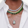 Colier Tennis Millenia, Tăietură octogonală, Gradient de culoare, Verde, Placat cu auriu - Swarovski, 5671257
