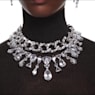 Mesmera necklace, Statement, Mixed cuts, White, Rhodium plated - Swarovski, 5673599