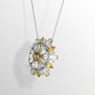 Pendentif et broche Idyllia, Tailles variées, Fleur, Long, Jaunes, Métal rhodié - Swarovski, 5679947