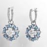 Idyllia damla küpeler, Karışık kesimler, Çiçek, Mavi, Rodyum kaplama - Swarovski, 5680016