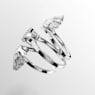 Idyllia ring, Set (3), Mixed cuts, Shell, White, Rhodium plated - Swarovski, 5680292